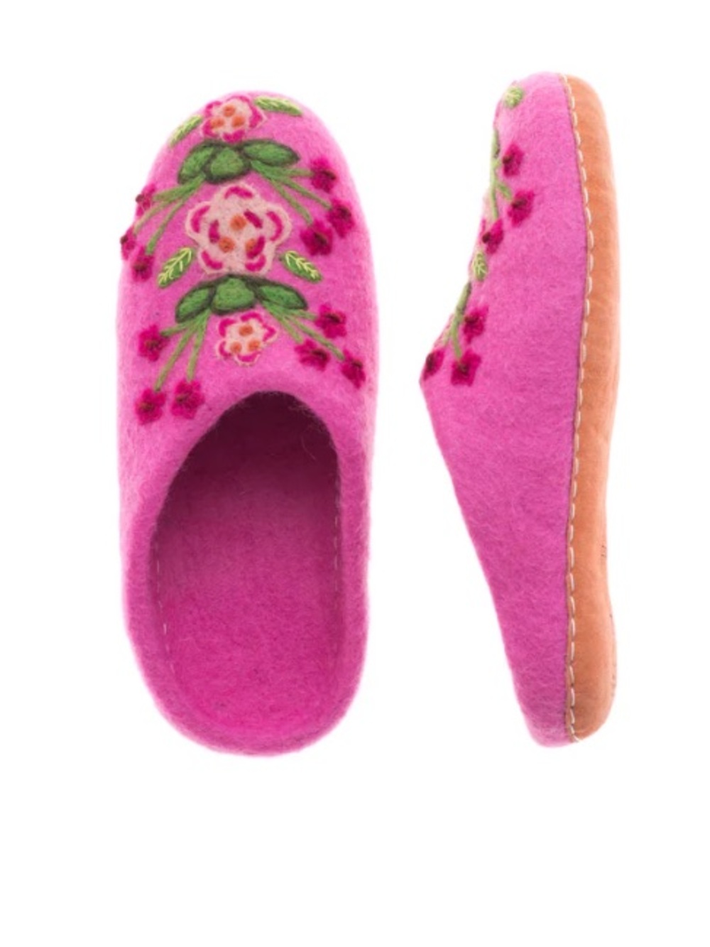 French Knot Pink Secret Garden Slippers Size XL/10